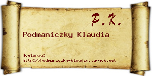 Podmaniczky Klaudia névjegykártya